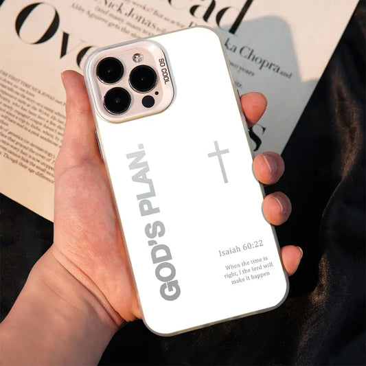GOD'S PLAN Cross Isaiah Phone Case for iPhone and Samsung Galaxy - Durable Shockproof Silicone Cover with Gradient Design, Faith-Inspired Protection for Models 11 to 17 Pro Max and S22 to S25