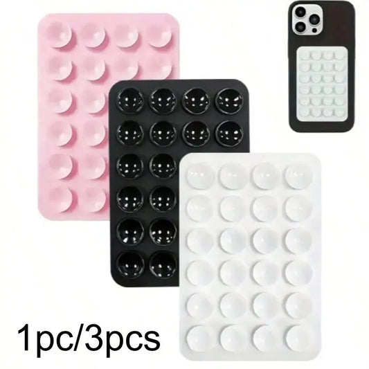 Silicone Suction Cup Phone Holder Set - Waterproof Sticky Base, Universal Finger Grip for Selfies & Videos, Stable Vacuum Phone Holder, Compatible with All Smartphones